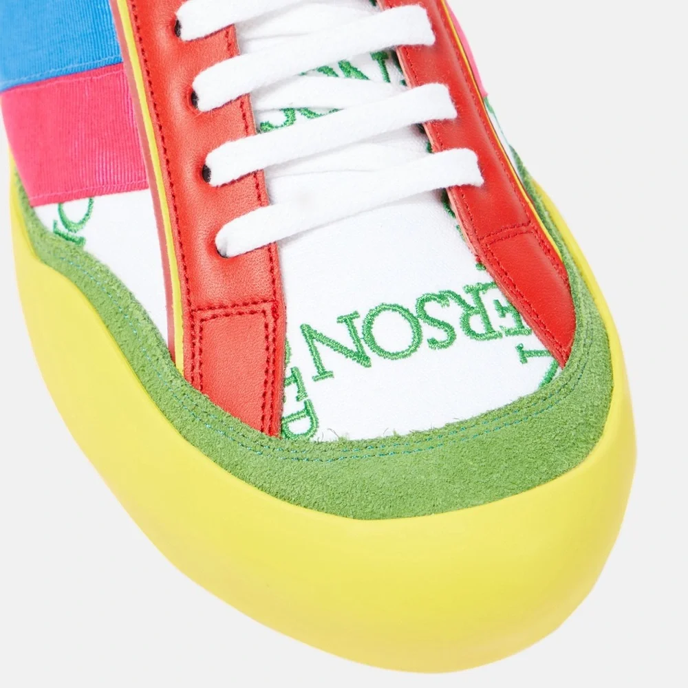 JW Anderson Color-Blocked Canvas LaceUp Bubble Sneakers, Size 42 New in Box